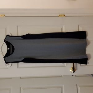 Gray and black color block dress